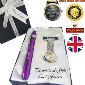 Personalised Fob Watch Nurses Vet Customised Examination Torch, Gift for Beauticians, Doctors Gift For Midwife Thank You Gift For Medical