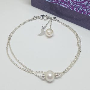 Freshwater Pearl Bracelet Girls Women Pearl Bracelet Bridesmaid Christmas Gift Engraved Christening Pearl Wedding Memoir Birthday Present 1