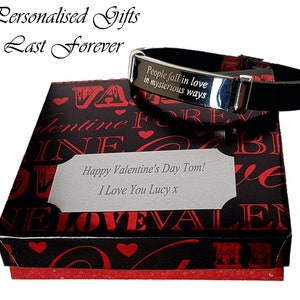 Custom Men&#39;s Bracelet, Personalised Gift, Engraved ID Leather Bracelet, Medical Bracelet, Medical Awareness, Medical Alert