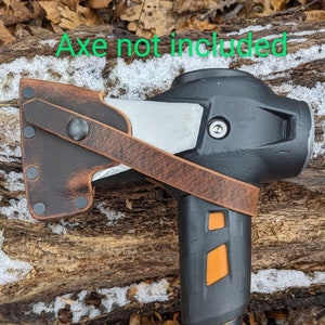 Fiskars Pro IsoCore 6lb Maul Axe Buffalo Leather Sheath Mask (Axe NOT Included) Fully Gusseted