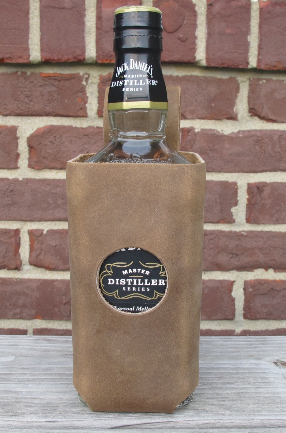 Handmade Leather Whiskey Bottle Holder 750ml Hand Riveted Etsy