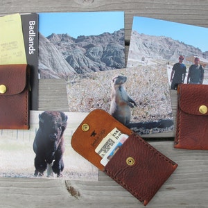 Badlands Slim Front Pocket Snap Leather Wallet - Brown