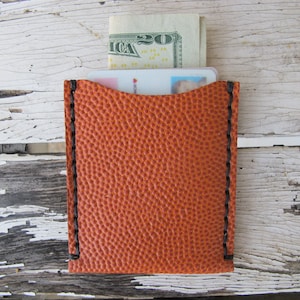 Etui portefeuille en cuir fait main Horween Basketball