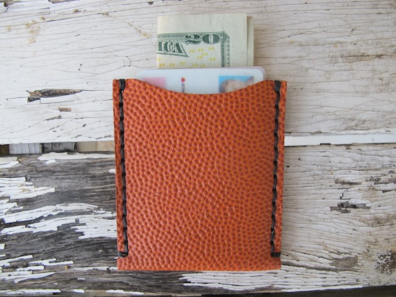 Handmade Horween Basketball Leather Card Wallet Sleeve