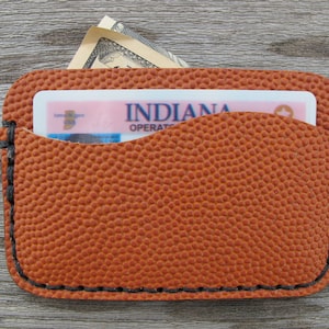 Handmade Horween Basketball Leather Two Pocket Card Wallet