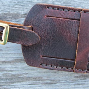Handmade Kobuk Valley Leather & Brass Luggage Tag