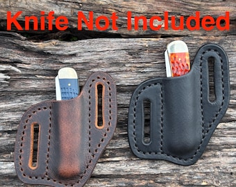 Case Trapper Knife Custom Buffalo Leather Sheath Right Or Left Carry Made In USA