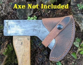 Buffalo Leather Sheath Mask For Norlund Hudson Bay Tomahawk 4" Edge Axe Hatchet