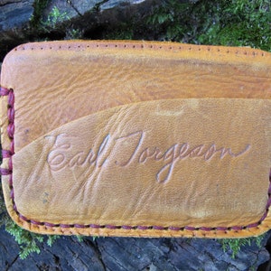 Vintage Baseball Glove Leather Minimalist Two Pocket Card Wallet Case - Earl Torgeson White Sox Yankees