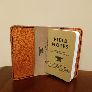 Handmade Leather Field Notes Case - Horween Basketball Leather