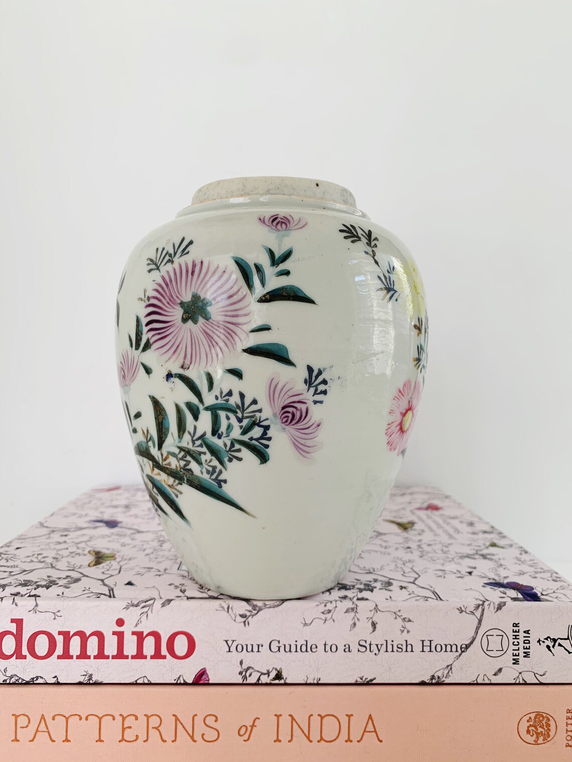 Floral vintage ginger jar multicolor floral ginger jar Etsy