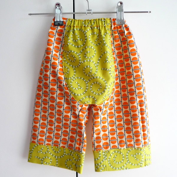 SALE Orange and Lime Green Big Butt Baby Boy Pants - Size 0 6-12m