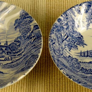 Ridgway Ironstone Meadowsweet Blue Saucer Set of 2 - Vintage Staffordshire 5.75&quot; England Plates