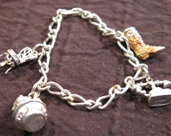 Vintage Avon Charm Bracelet with Four Darling Charms 1973