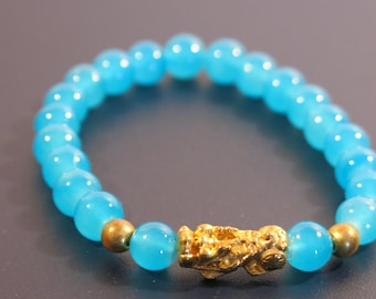 Vintage Blue Lucite Bead Bracelet