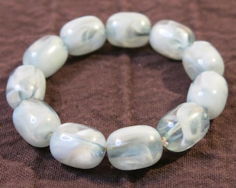Vintage Blue Lucite Bead Bracelet
