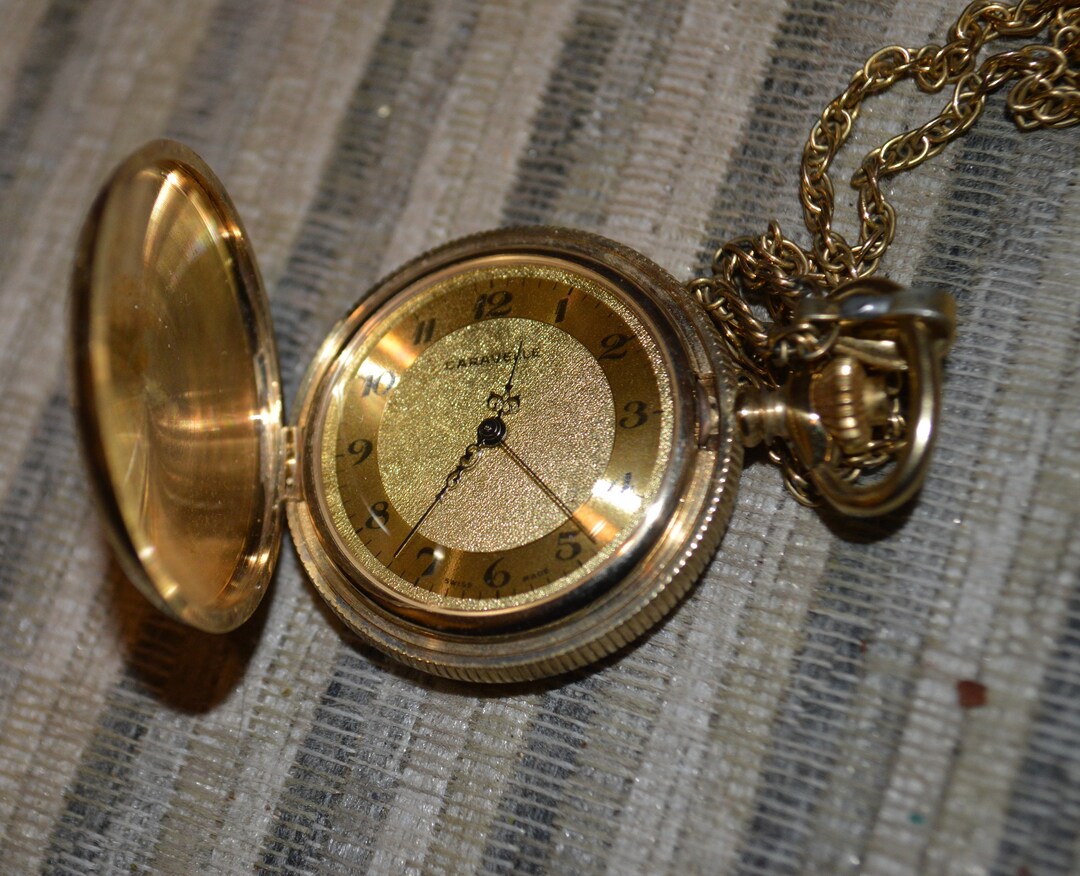 Caravelle Ladies' Gold Tone Pocket Watch Runs Well Etsy