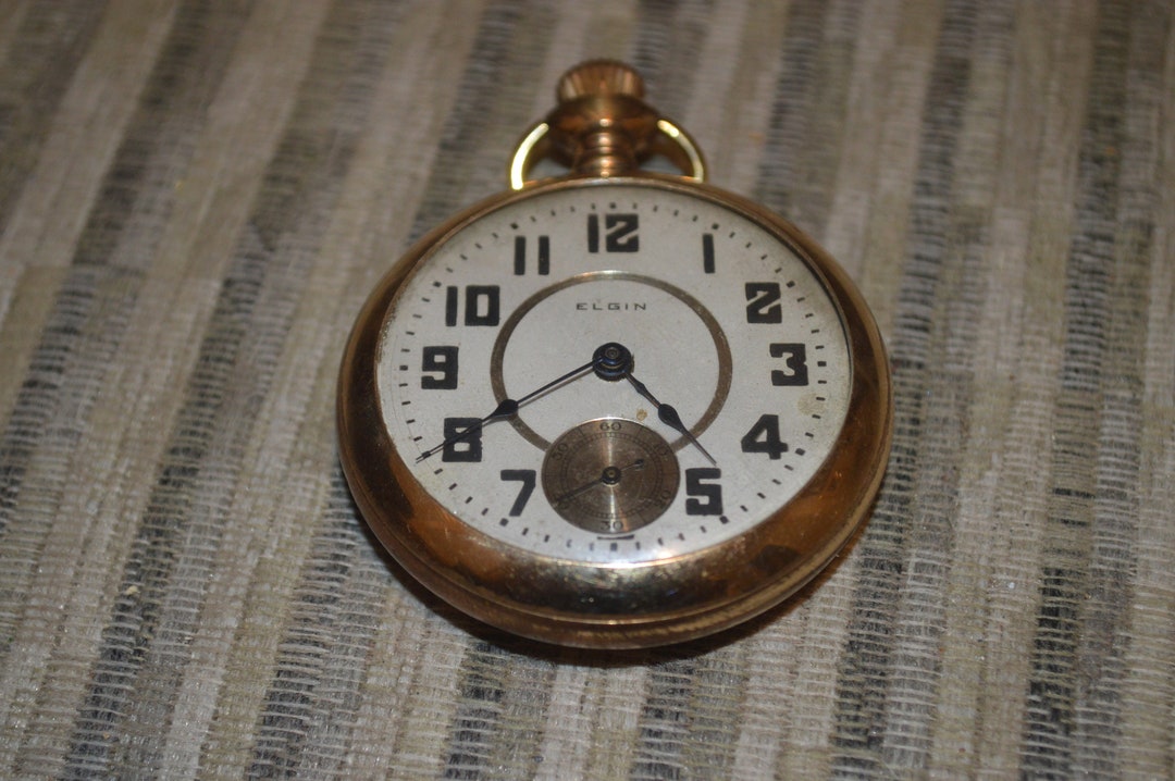 Elgin Gold Plated Pocket Watch 21 Jewels Works Fine 1898 Etsy