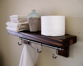 floating shelves bathroom organization