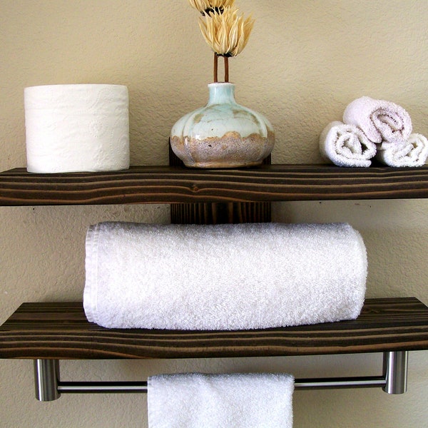 Bathroom Shelves Floating Shelves Towel Rack Bathroom Shelf Wall Shelf Wood Shelf Floating Shelf Toilet Paper Holder Bathroom Storage