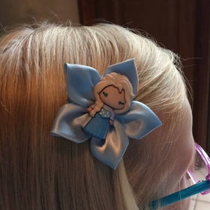 Frozen Hair Clip/ Hair Bow, Disney, Kanzashi, Anna, Elsa, Olaf, Snowflake