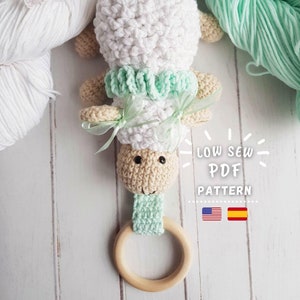 CROCHET PATTERN, Amigurumi Little Sheep Rattle and Keychain - Crochet Keychain Pattern | PDF Tutorial in English and Spanish - Chipifriends