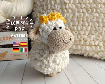 HÄKELMUSTER - Olí Schaf Amigurumi - Entzückendes Schaf mit Blumenmuster | DIY Häkelanleitung PDF Mehrsprachig - Chipifriends