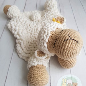 CROCHET PATTERN Sheep Security Blanket, PDF Pattern, Cute blanket English, German, Spanish, French and Portuguese tutorial Chipifriends image 4