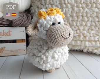 CROCHET PATTERN Oli The Sheep PDF Tutorial ,Cute Amigurumi toy, Crochet sheep pattern