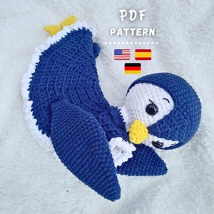 Manta de Apego Pingüino Patrón de Crochet | Patrón Manta de Apego | Adorable Pingüino Crochet | Juguete Crochet para Bebé | PDF Plurilingüe