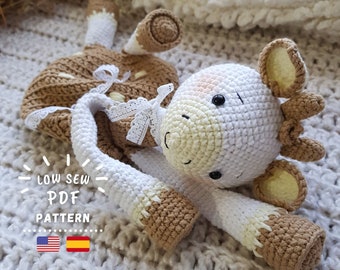 CROCHET PATTERN, Giraffe Security Blanket, Amigurumi - English and Spanish PDF