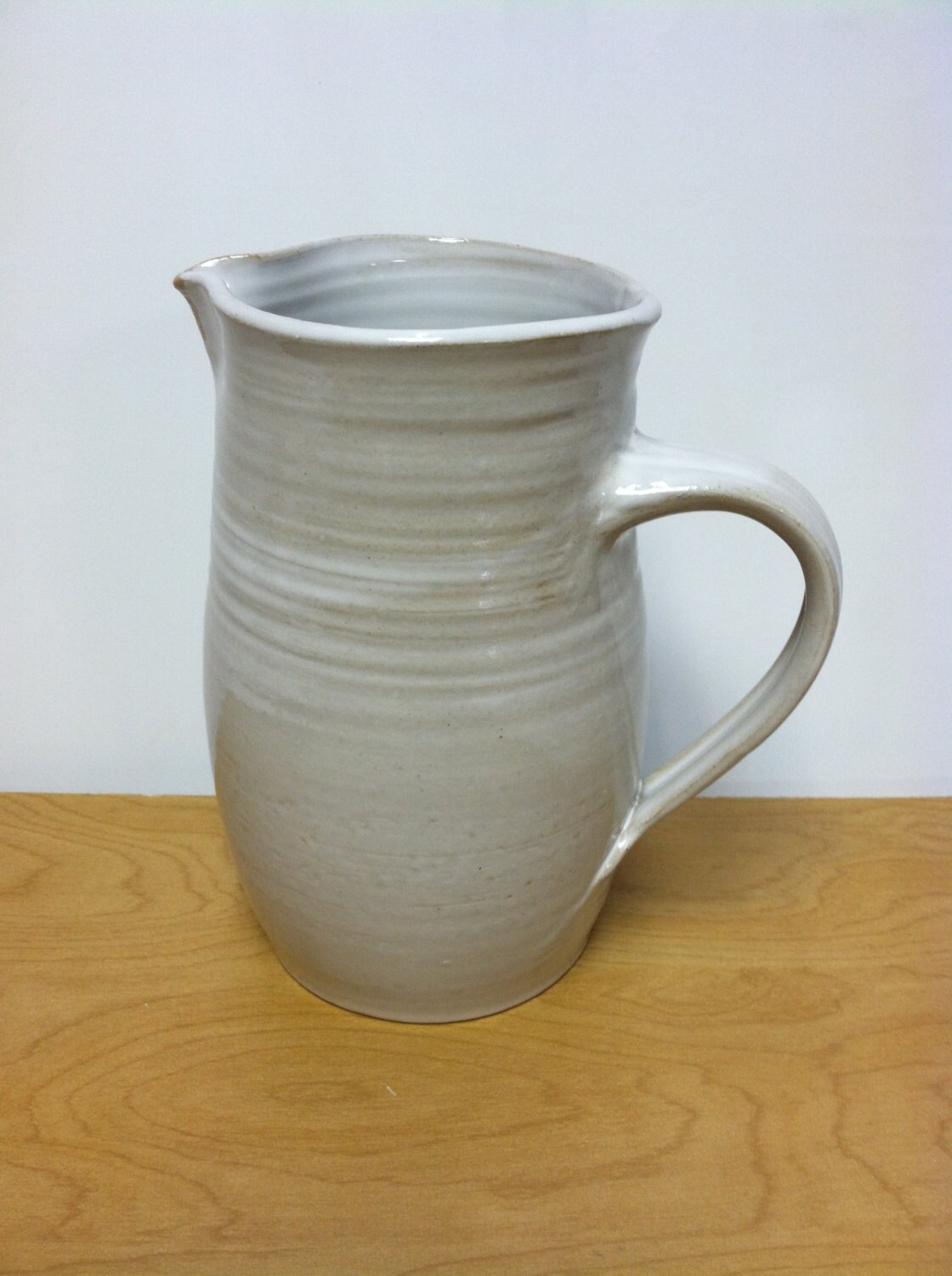 Pichet Fait à La Main, Pichet Blanc, de Poterie, en Céramique, d'argile, Carafe d'eau, Blanc