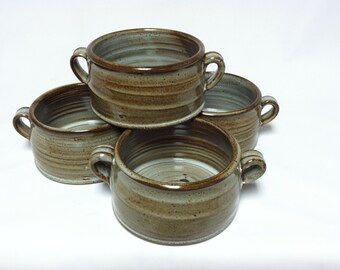 handmade bowl, soup bowl, stoneware bowl, rustic bowl, pottery bowl, ceramic bowl, chowder bowl, onion soup bowl, bowls with handles
