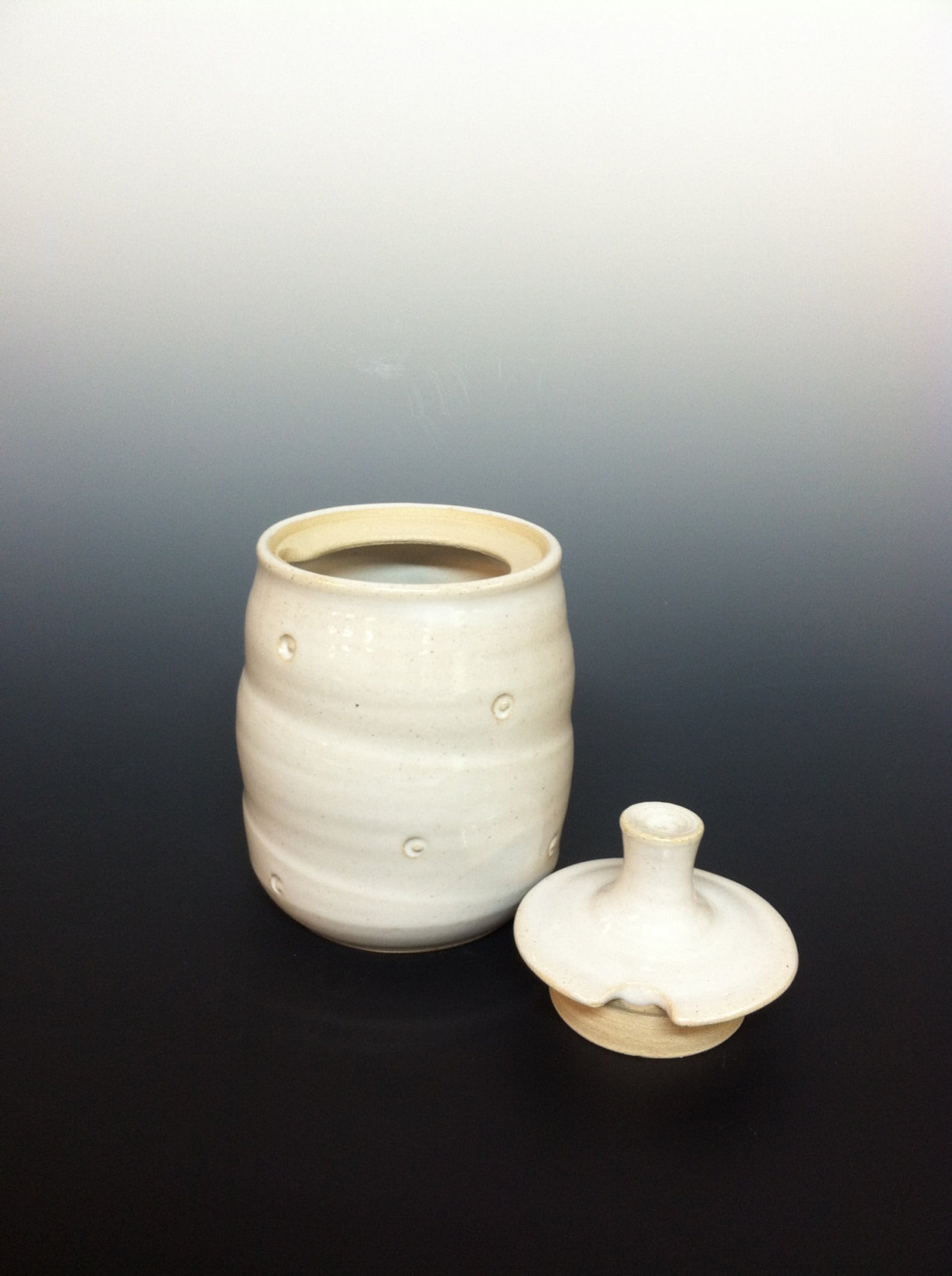 Handmade honey pot honey jar cottage kitchen white honey Etsy