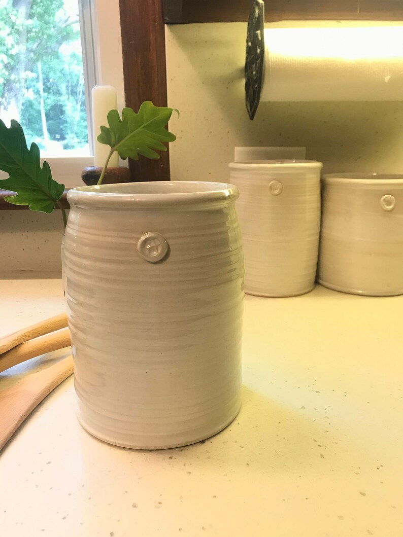 Handmade Utensil Holder White Utensil Holder Ceramic Utensil Etsy