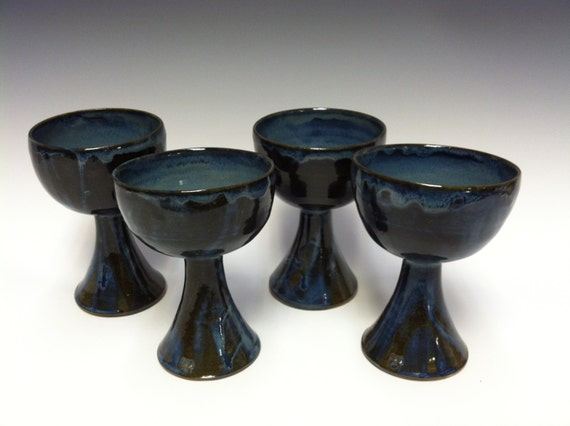 stoneware wine goblets