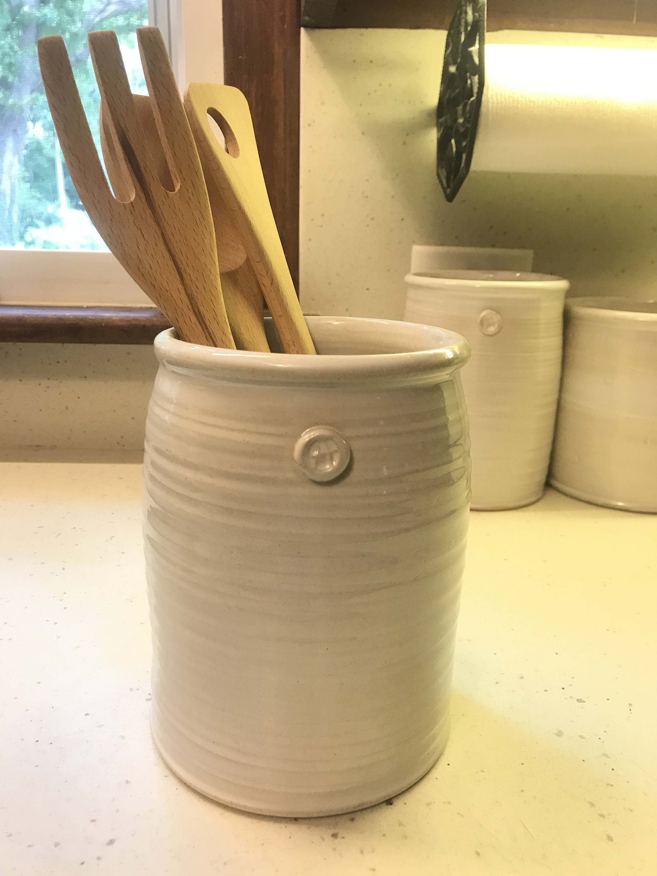 Handmade Utensil Holder White Utensil Holder Ceramic Utensil Etsy