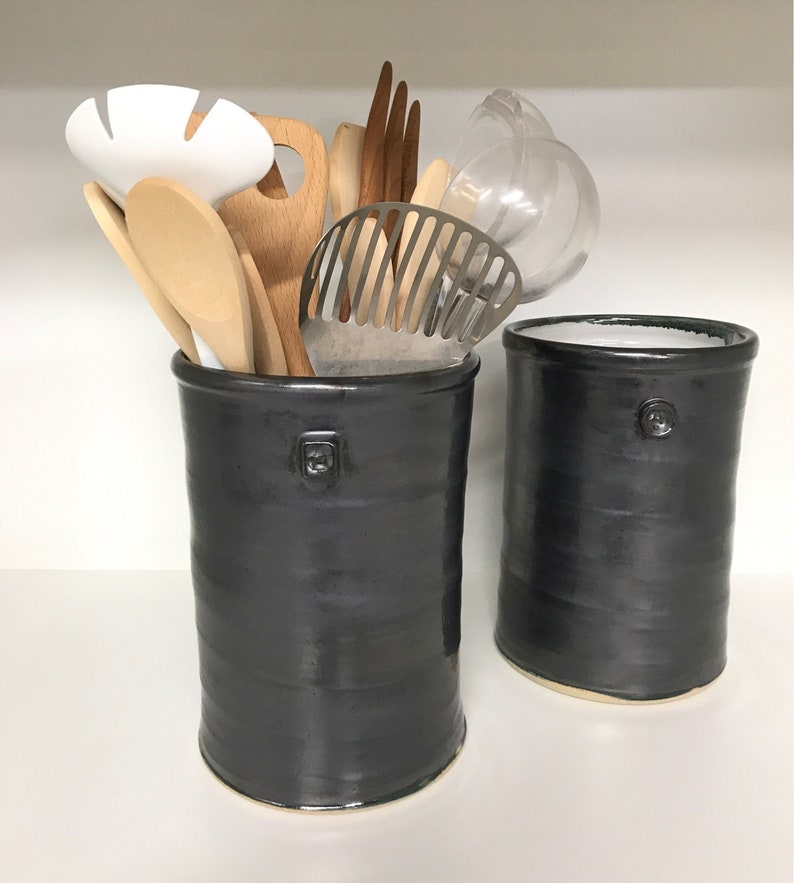 Handmade Utensil Holder Utensil Holder Black Utensil Holder Etsy