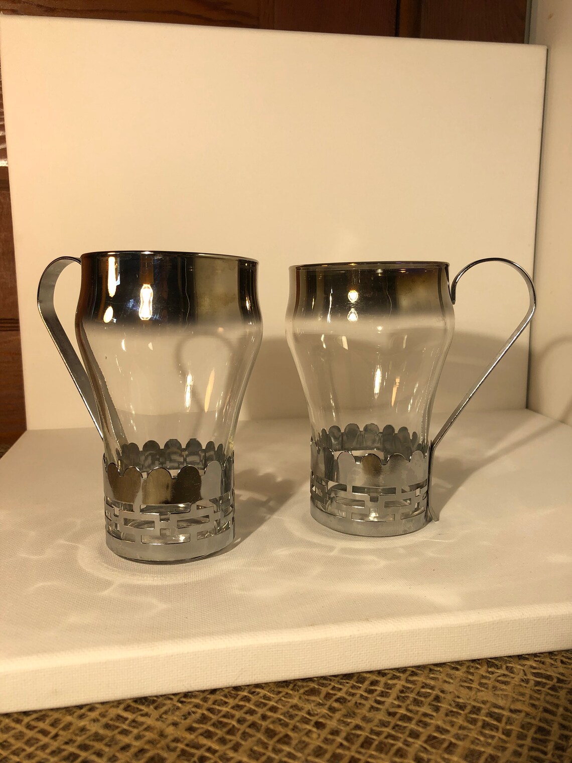 Pair of Federal silver fad soda/float glasses Etsy