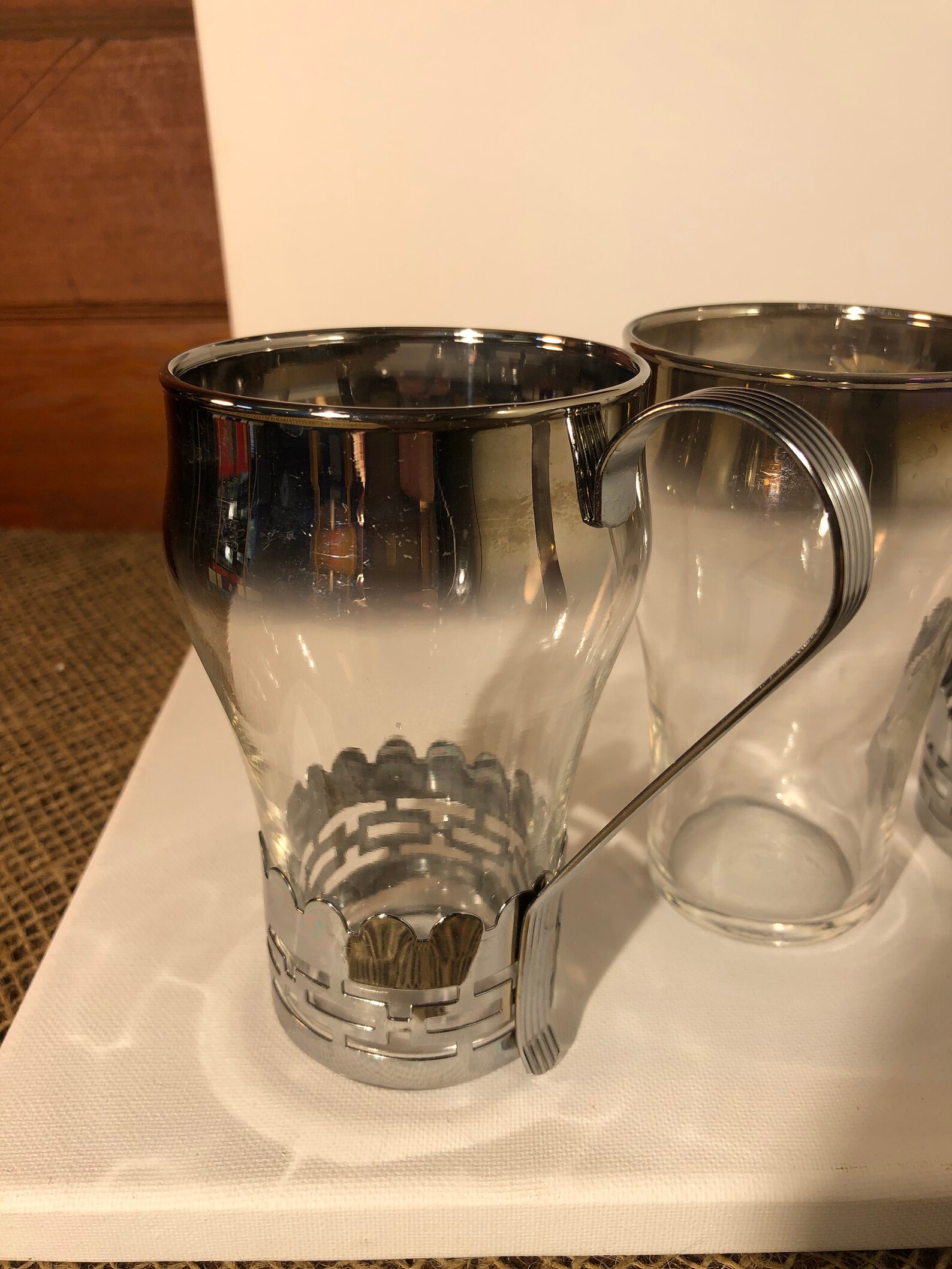 Pair of Federal silver fad soda/float glasses Etsy