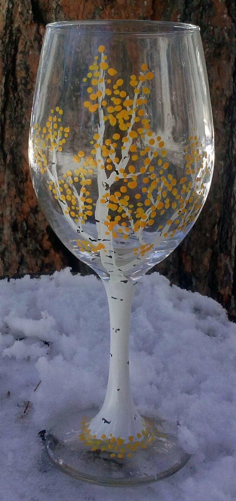 Choose from all 4 Seasons of Aspen from Colorful Colorado, Personalized Wine Glasses image 2