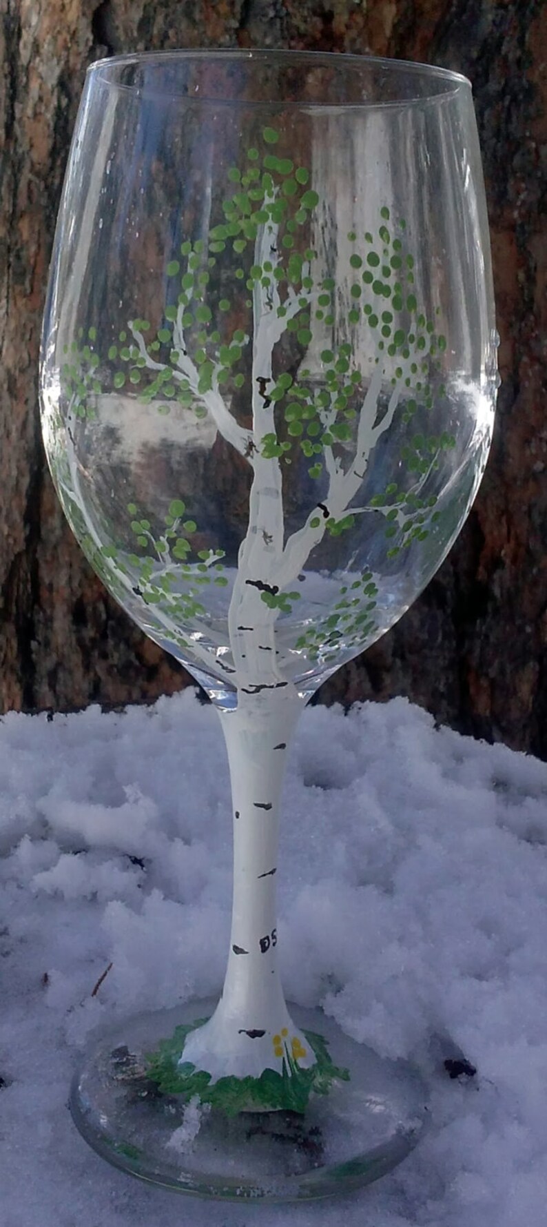 Choose from all 4 Seasons of Aspen from Colorful Colorado, Personalized Wine Glasses image 3