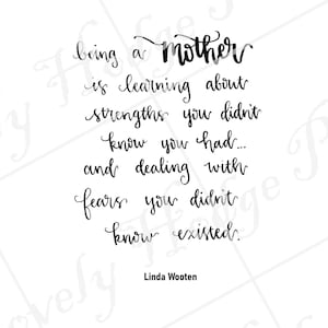 Mother&#39;s Day Quote- DIGITAL file- Wall Hanging Art- Handlettered
