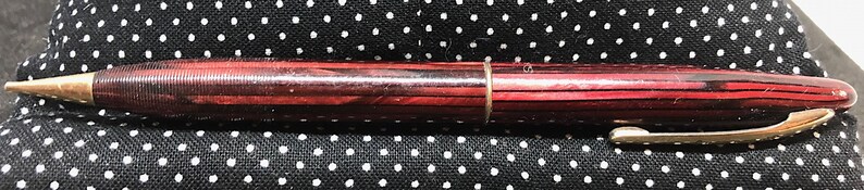 Flat Ball Clip Excellent Free Postage USA GF Trim Sheaffer #250 Burgundy Red Stripe