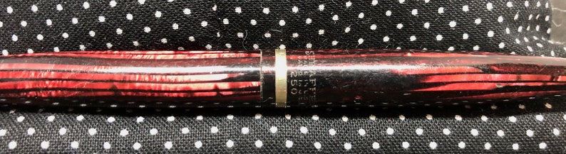 Flat Ball Clip Excellent Free Postage USA GF Trim Sheaffer #250 Burgundy Red Stripe