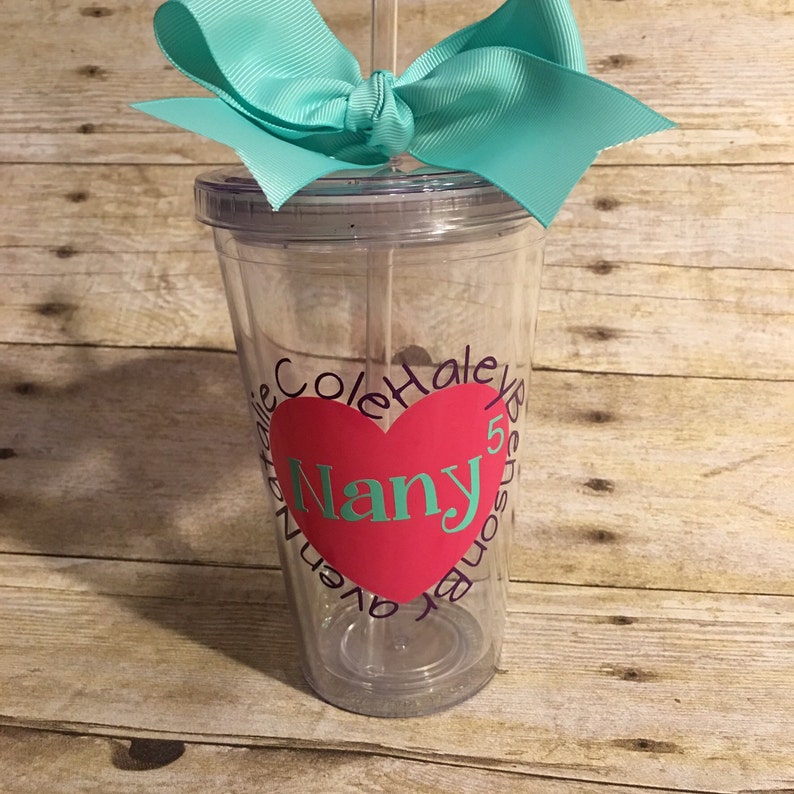 16 ounce tumbler cup gift for grandma featuring grandchildrens Etsy
