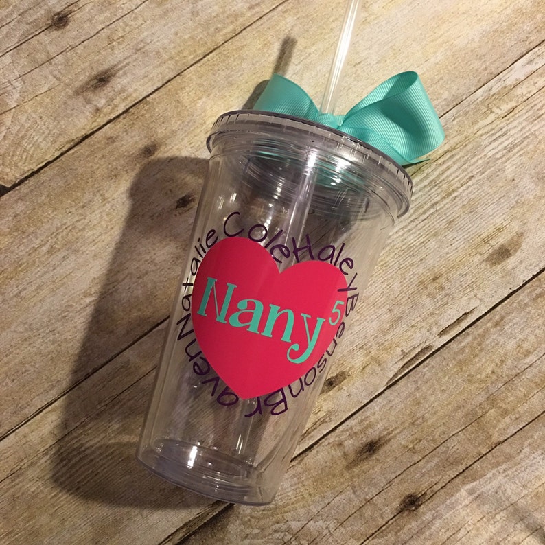 16 ounce tumbler cup gift for grandma featuring grandchildrens Etsy