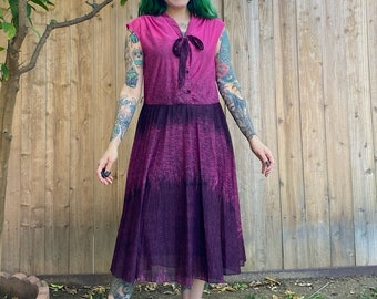 Vintage 1970’s Pink and Black Sheer Dress