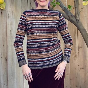 Vintage 1970’s Brown and Black Striped Sweater