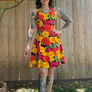 Vintage 1990’s Floral Halter Mini Dress
